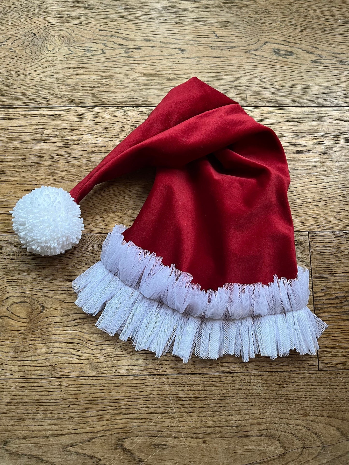 Velvet santa kids hat