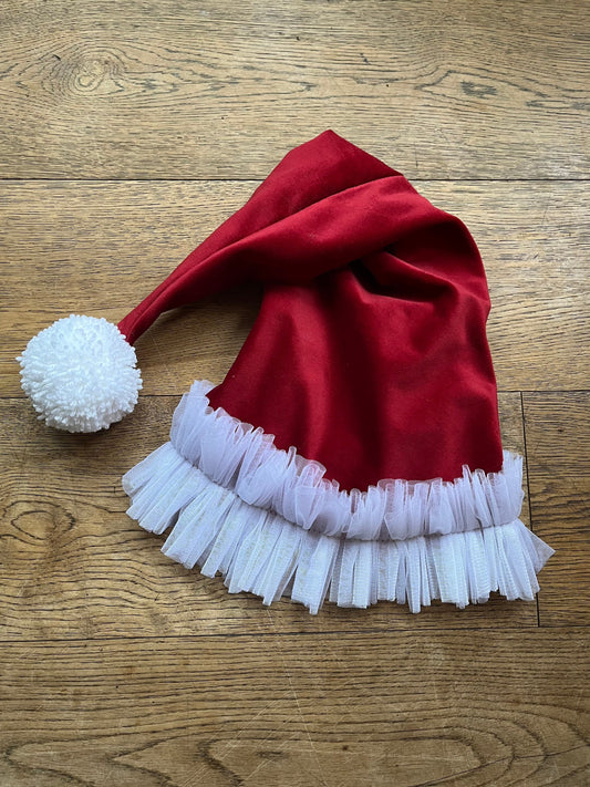 Velvet santa kids hat