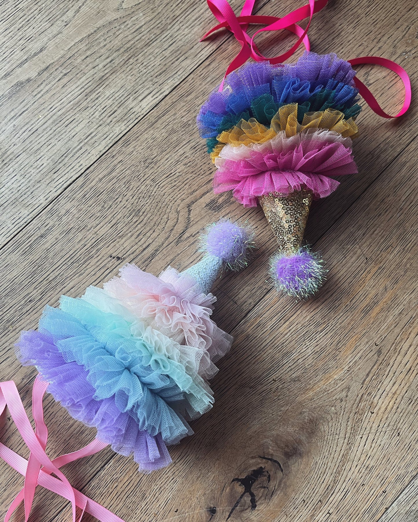bright rainbow party hat