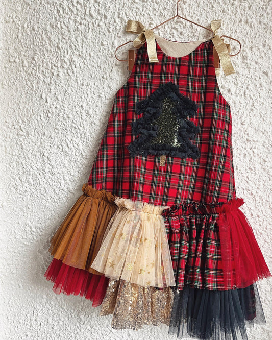 christmas tree tartan dress